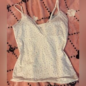 Brandy Melville Cream Floral Lace Camisole